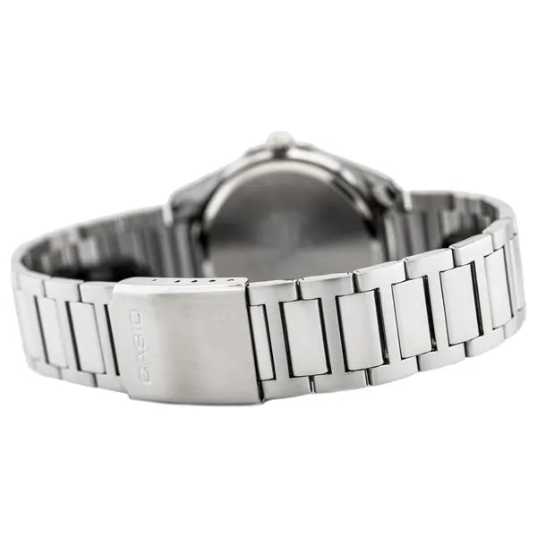 Casio MTP-1370D-1A2V férfi kvarc karóra, acél szíj, fekete számlap, WR50, 37 mm