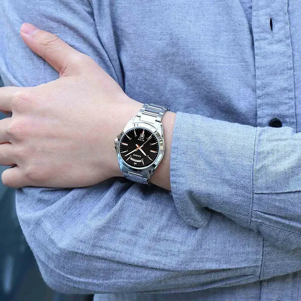 Casio MTP-1370D-1A2V férfi kvarc karóra, acél szíj, fekete számlap, WR50, 37 mm