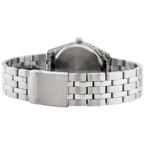 Casio MTP-1335D-1AV férfi karóra, acél szíj, fekete számlap, WR50, dátum