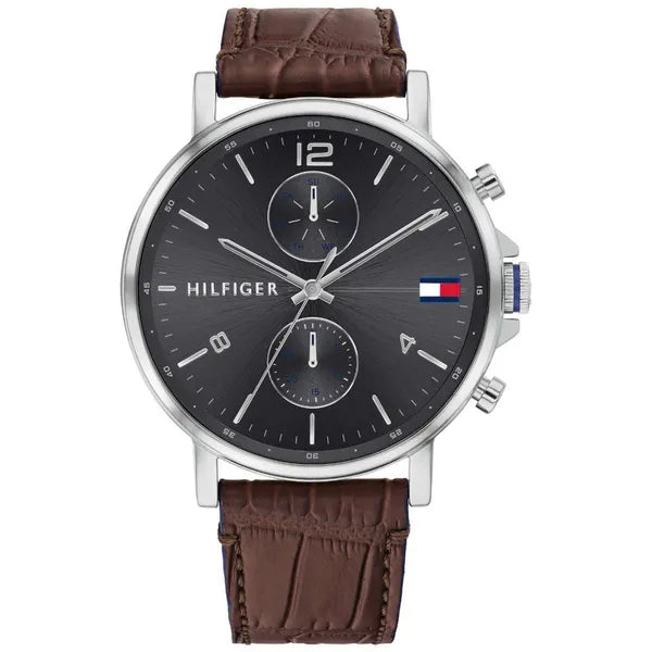 Tommy Hilfiger férfi karóra Daniel 1710416, barna bőr, WR50, 44 mm