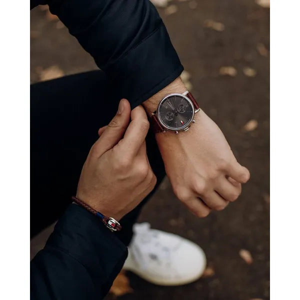 Tommy Hilfiger férfi karóra Daniel 1710416, barna bőr, WR50, 44 mm