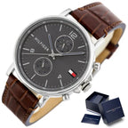 Tommy Hilfiger férfi karóra Daniel 1710416, barna bőr, WR50, 44 mm