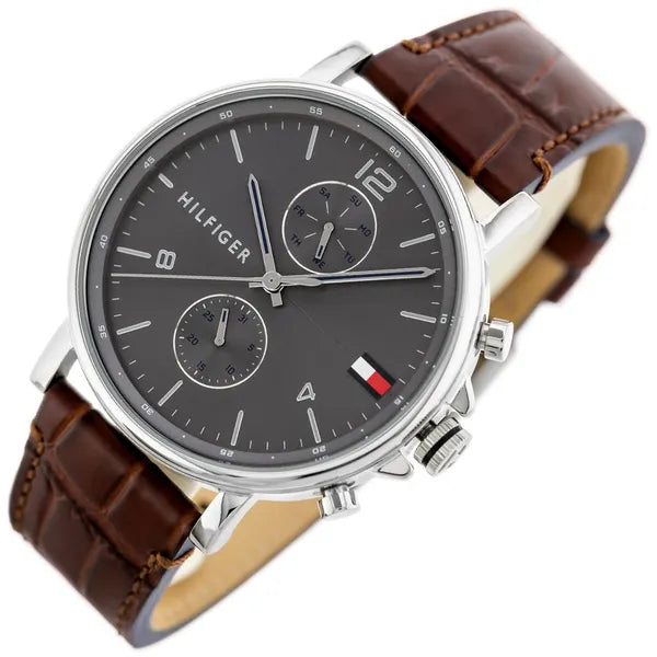 Tommy Hilfiger férfi karóra Daniel 1710416, barna bőr, WR50, 44 mm
