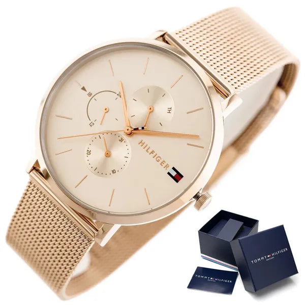 Tommy Hilfiger Jenna 1781944 női karóra, rozéarany, acél, 38 mm, kvarc