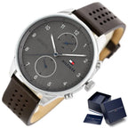 Tommy Hilfiger Chase 1791579 férfi kvarc karóra, barna bőrszíj, WR50