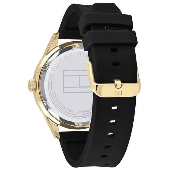 Tommy Hilfiger Austin 1791636 férfi karóra, 44 mm, fekete/arany, WR50, kvarc