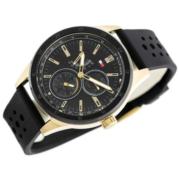 Tommy Hilfiger Austin 1791636 férfi karóra, 44 mm, fekete/arany, WR50, kvarc