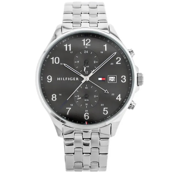 Tommy Hilfiger férfi karóra 1791707, fekete számlap, acél szíj, dátum, WR50