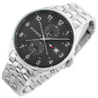 Tommy Hilfiger férfi karóra 1791707, fekete számlap, acél szíj, dátum, WR50