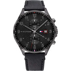 Tommy Hilfiger férfi karóra 1791711, fekete, bőr szíj, kvarc, 42 mm, WR50