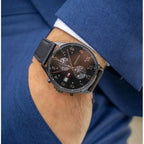 Tommy Hilfiger férfi karóra 1791711, fekete, bőr szíj, kvarc, 42 mm, WR50