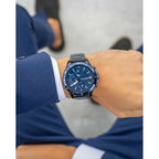 Tommy Hilfiger 1791720 férfi karóra – kék, acél szíj, kvarc, WR50, ásványi üveg