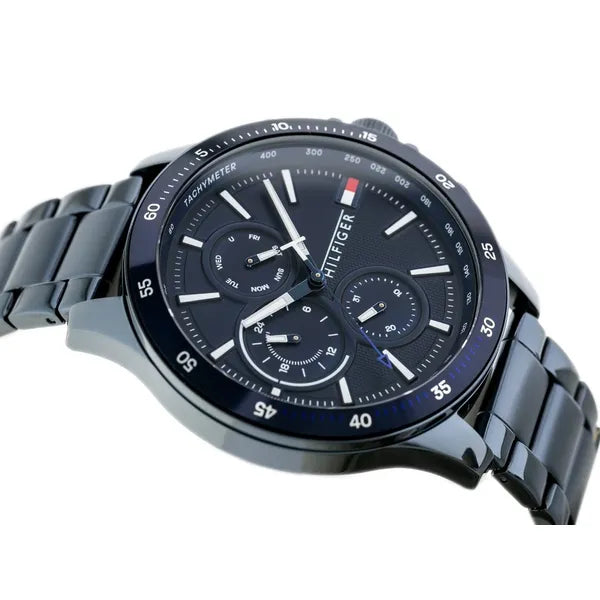 Tommy Hilfiger 1791720 férfi karóra – kék, acél szíj, kvarc, WR50, ásványi üveg