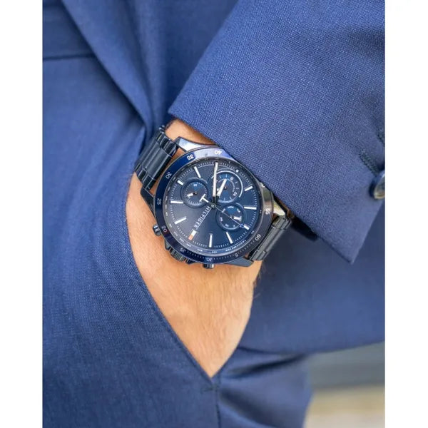 Tommy Hilfiger 1791720 férfi karóra – kék, acél szíj, kvarc, WR50, ásványi üveg