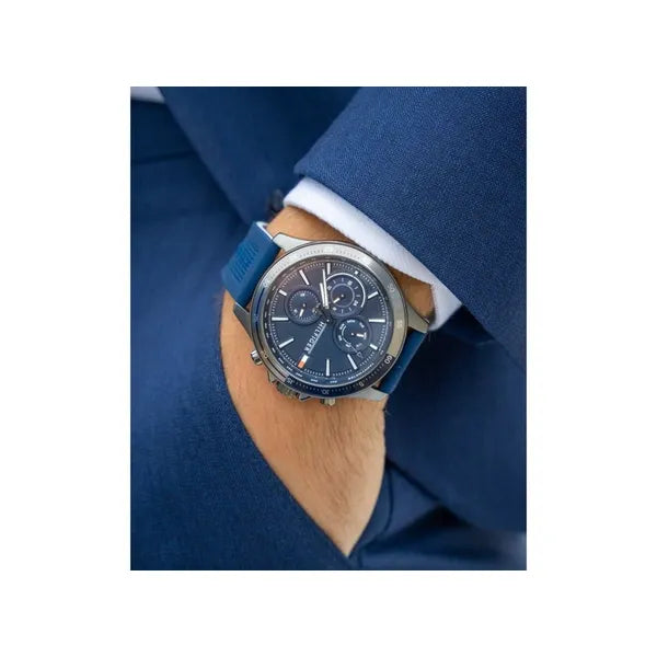 Tommy Hilfiger 1791721 férfi karóra, tengerészkék, kvarc, WR50, szilikonszíj