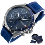 Tommy Hilfiger 1791721 férfi karóra, tengerészkék, kvarc, WR50, szilikonszíj
