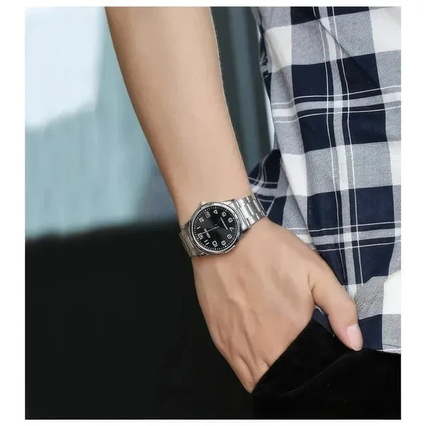 Casio férfi karóra MTP-V002D-1BUDF, fekete számlap, acél szíj, WR30, kvarc