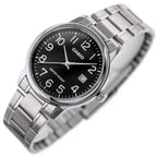 Casio férfi karóra MTP-V002D-1BUDF, fekete számlap, acél szíj, WR30, kvarc