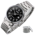 Casio férfi karóra MTP-V002D-1BUDF, fekete számlap, acél szíj, WR30, kvarc