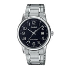 Casio férfi karóra MTP-V002D-1BUDF, fekete számlap, acél szíj, WR30, kvarc