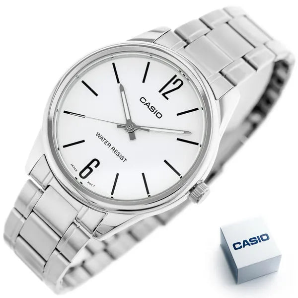 Casio MTP-V005D-7B férfi karóra, ezüst, rozsdamentes acél, WR30