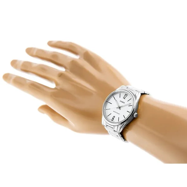 Casio MTP-V005D-7B férfi karóra, ezüst, rozsdamentes acél, WR30
