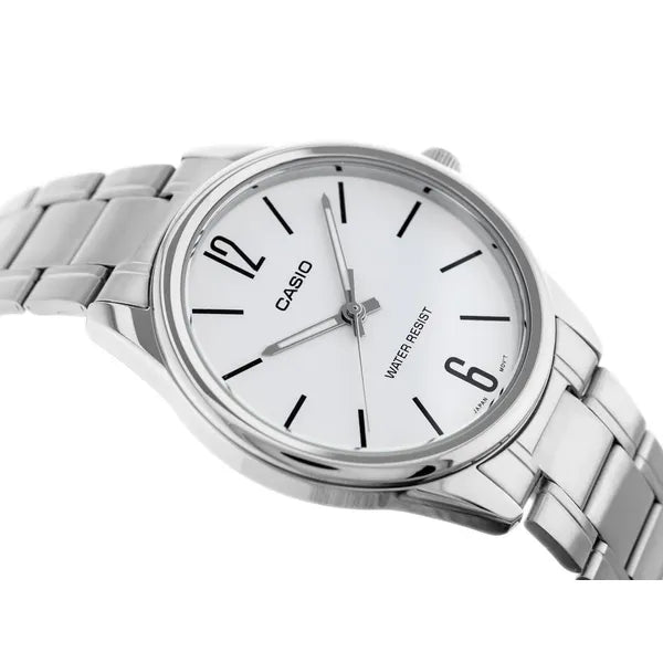 Casio MTP-V005D-7B férfi karóra, ezüst, rozsdamentes acél, WR30