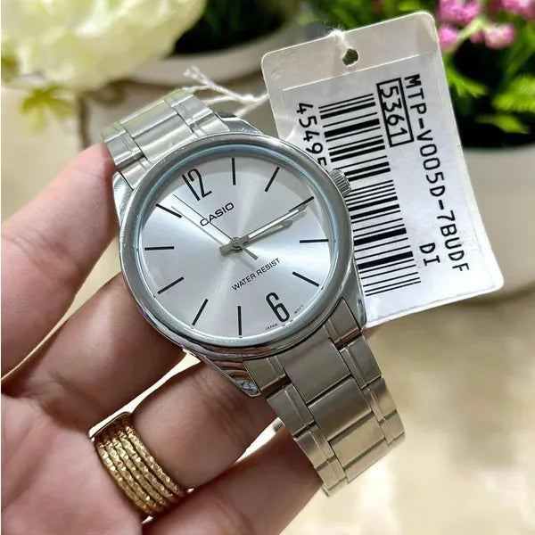 Casio MTP-V005D-7B férfi karóra, ezüst, rozsdamentes acél, WR30