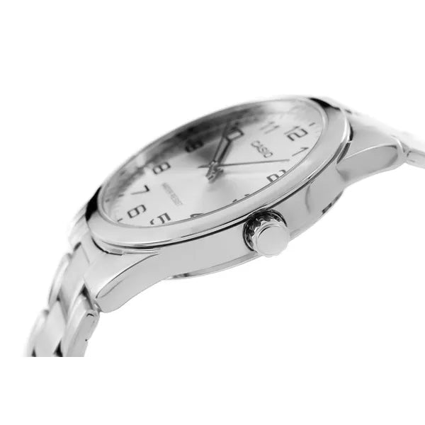 Casio MTP-V001D-7BUDF férfi karóra, ezüst, acél szíj, 38 mm, WR30 + díszdoboz