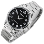 Casio MTP-V001D-1BUDF férfi óra, fekete számlap, acél szíj, 38 mm