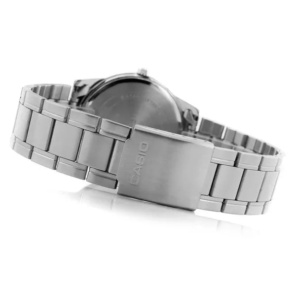 Casio MTP-V001D-1BUDF férfi óra, fekete számlap, acél szíj, 38 mm