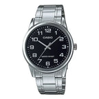 Casio MTP-V001D-1BUDF férfi óra, fekete számlap, acél szíj, 38 mm