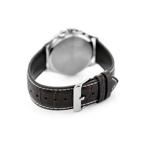Casio MTP-1374L-7A1V férfi karóra, 44 mm, barna bőr, bézs számlap, WR50, kvarc