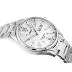 Casio MTP-1384D-7A férfi karóra, acél, ezüst, 41 mm, WR100, dátum