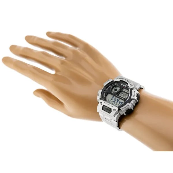 Casio AE‑1400WHD‑1AVDF férfi digitális karóra, acél szíj, WR100, fekete