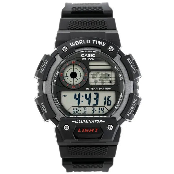 Casio AE-1400WH-1AV férfi digitális karóra, fekete, WR100M, dobozzal