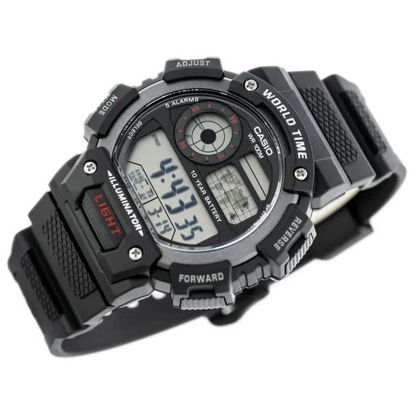 Casio AE-1400WH-1AV férfi digitális karóra, fekete, WR100M, dobozzal