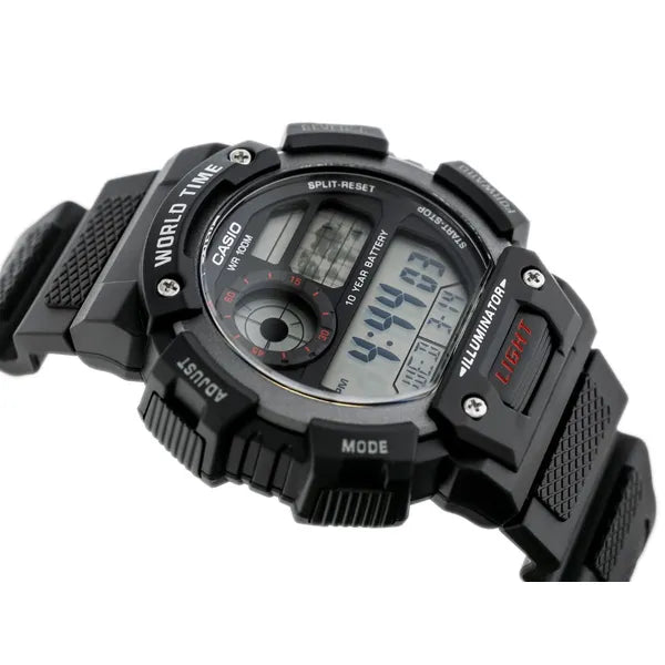 Casio AE-1400WH-1AV férfi digitális karóra, fekete, WR100M, dobozzal