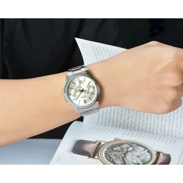 Casio MTP-1375D-7A2VDF férfi karóra, acél 40 mm, kronográf, WR50