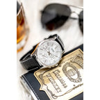 Casio MTP-1375L-7AVDF férfi kvarc karóra, ezüst számlap, fekete bőr, WR50, 42 mm