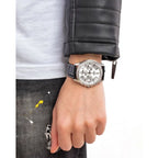 Casio MTP-1375L-7AVDF férfi kvarc karóra, ezüst számlap, fekete bőr, WR50, 42 mm