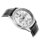Casio MTP-1375L-7AVDF férfi kvarc karóra, ezüst számlap, fekete bőr, WR50, 42 mm