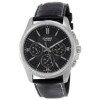 Casio MTP-1375L-1A férfi karóra, fekete bőr szíj, 42 mm, WR50, kvarc