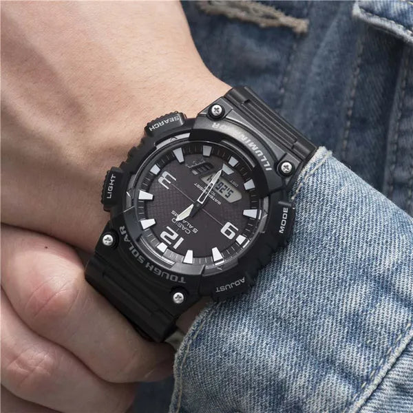 Casio AQ-S810W-1AV férfi karóra, analóg-digitális, Tough Solar, WR100, fekete