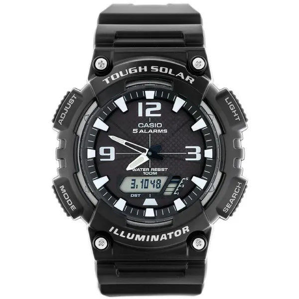 Casio AQ-S810W-1AV férfi karóra, analóg-digitális, Tough Solar, WR100, fekete