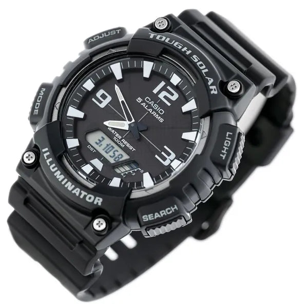 Casio AQ-S810W-1AV férfi karóra, analóg-digitális, Tough Solar, WR100, fekete