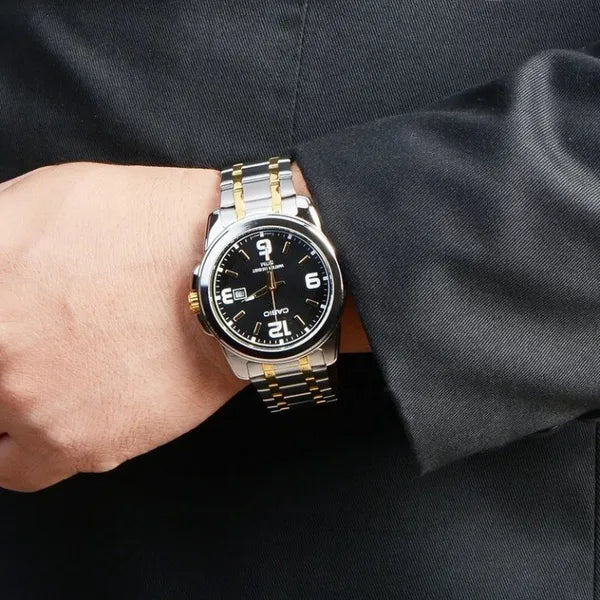Casio MTP-1314SG-1AVDF férfi karóra, 43 mm, acél, WR50, fekete számlap