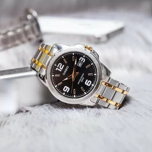 Casio MTP-1314SG-1AVDF férfi karóra, 43 mm, acél, WR50, fekete számlap