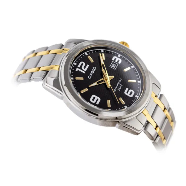 Casio MTP-1314SG-1AVDF férfi karóra, 43 mm, acél, WR50, fekete számlap