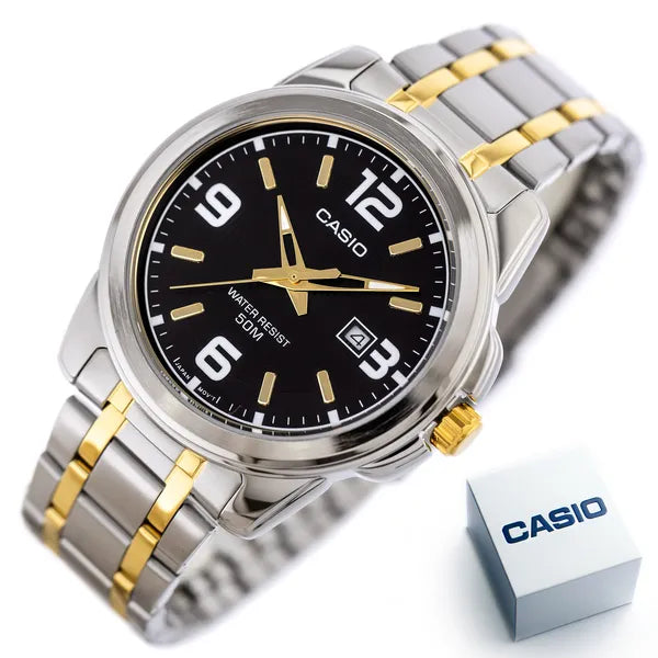 Casio MTP-1314SG-1AVDF férfi karóra, 43 mm, acél, WR50, fekete számlap